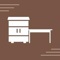 Table with Shelves Vector Icon