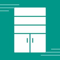 Cupboard with Shelves Vector Icon