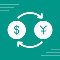 icono de vector de dólar a yen