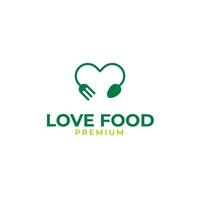 Vector fork and spoon with love logo design illustration idea