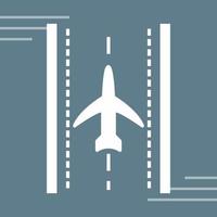 Plane on Runway Vector Icon