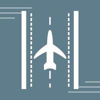 Plane on Runway Vector Icon