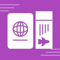 Ticket and Passport Vector Icon