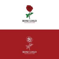 Rosa logo diseño, adecuado para flor tiendas, productos cosméticos, protección de la piel, ropa. vector