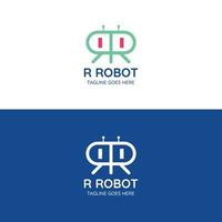 robot logo diseño, adecuado para tecnología compañías, redes, etc. vector