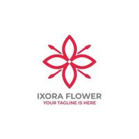 Ixora Logo Design, suitable for flower business, spa, hotel, etc. vector