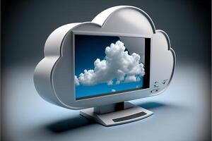 Digital cloud computing technology concept. photo