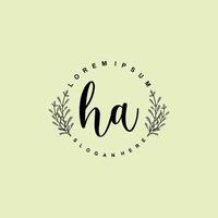 HA Initial beauty floral logo template vector