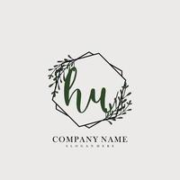 HU Initial beauty floral logo template vector