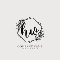 HW Initial beauty floral logo template vector