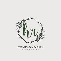 HR Initial beauty floral logo template vector