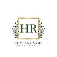 HR Initial beauty floral logo template vector