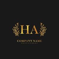 HA Initial beauty floral logo template vector