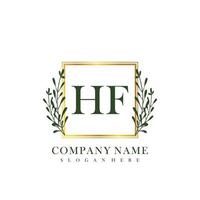 hf inicial belleza floral logo modelo vector