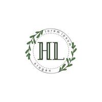 HL Initial beauty floral logo template vector