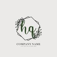 HQ Initial beauty floral logo template vector