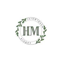 hm inicial belleza floral logo modelo vector