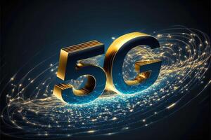 Abstract 5g logo for technology background. photo