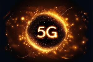 Abstract 5g logo for technology background. photo