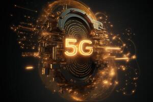 Abstract 5g logo for technology background. photo