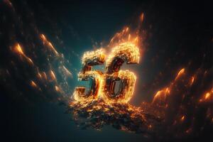 Abstract 5g logo for technology background. photo