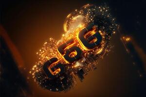 Abstract 5g logo for technology background. photo