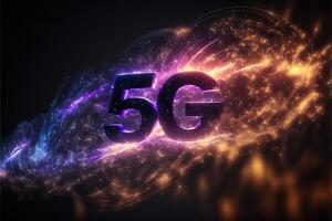 Abstract 5g logo for technology background. photo