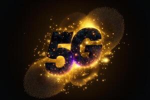 Abstract 5g logo for technology background. photo