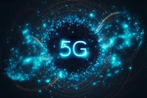Abstract 5g logo for technology background. photo