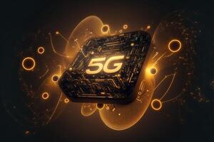 Abstract 5g logo for technology background. photo