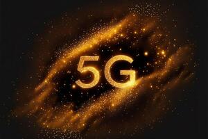 Abstract 5g logo for technology background. photo