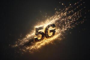 Abstract 5g logo for technology background. photo