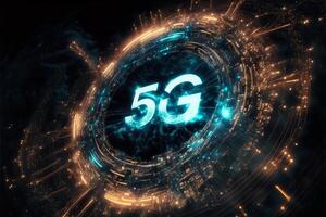 Abstract 5g logo for technology background. photo