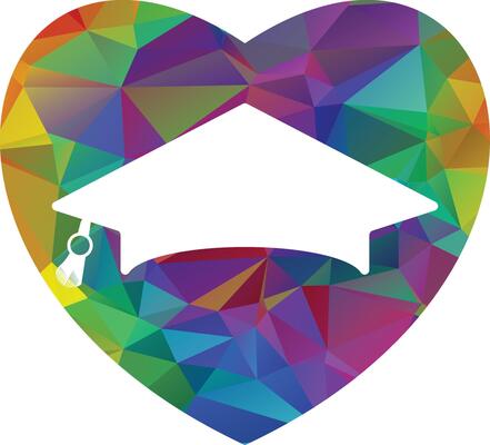 Education masters cap with heart , dollar sign, flight Aeroplan , global world icon