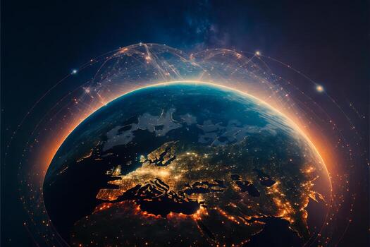 Global network connection. photo