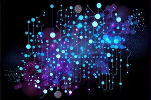 Abstract technology backgrpund with dots and lines connected. photo