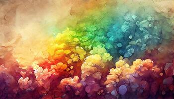 Watercolor rainbow effect background. photo