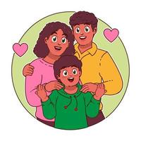 contento familia ilustración, paternidad día vector