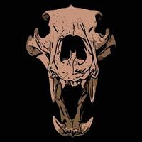 A bear skull with a red face and a black background. vector