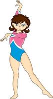 Cute Cartoon Gymnast Gymnastics Sport and Leisure Illustration vector