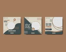 Instagram social media business template, suitable for coffee shop, cafe and restaurant business vector