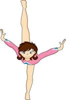 linda dibujos animados gimnasta gimnasia deporte y ocio ilustración vector