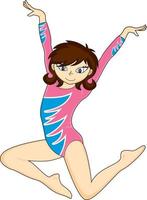 Cute Cartoon Gymnast Gymnastics Sport and Leisure Illustration vector