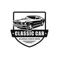 Classic car logo design vector