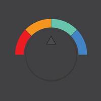 Thermostat icon. Gradient from cold to hot. Climate control regulator. Workflow temperature control in Skeuomorph Trend design. Circular elements for intelligent technological programs. Vector