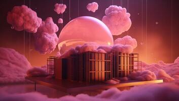 Data center, server room, datacenter, big data center, cloud computing concept. photo