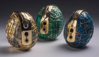 Digital padlock safeguards circuitry, epitomizing cyber security. photo
