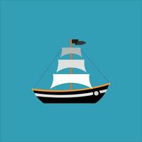 Sailboat vector cartoon anchor helm illustration graphic -Vector artwork