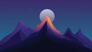 Flat minimalistic design. Panorama of a mountain landscape. Easy to change colors. vector