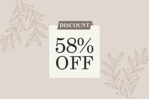 58 percent Sale and discount labels. price off tag icon flat design. vector